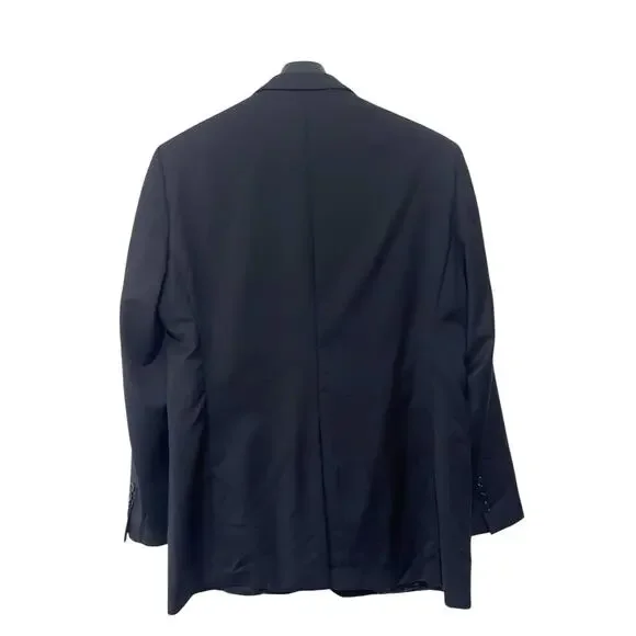 Brooks Brothers 1818 Fitzgerald Blazer Mens 46L Dark Navy Blue Wool Two Button